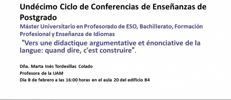 Conferencia Vers une didactique argumentative et énonciative de la